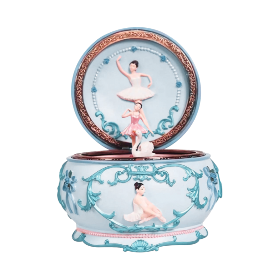 Blue Classical Music Box With Ballerina